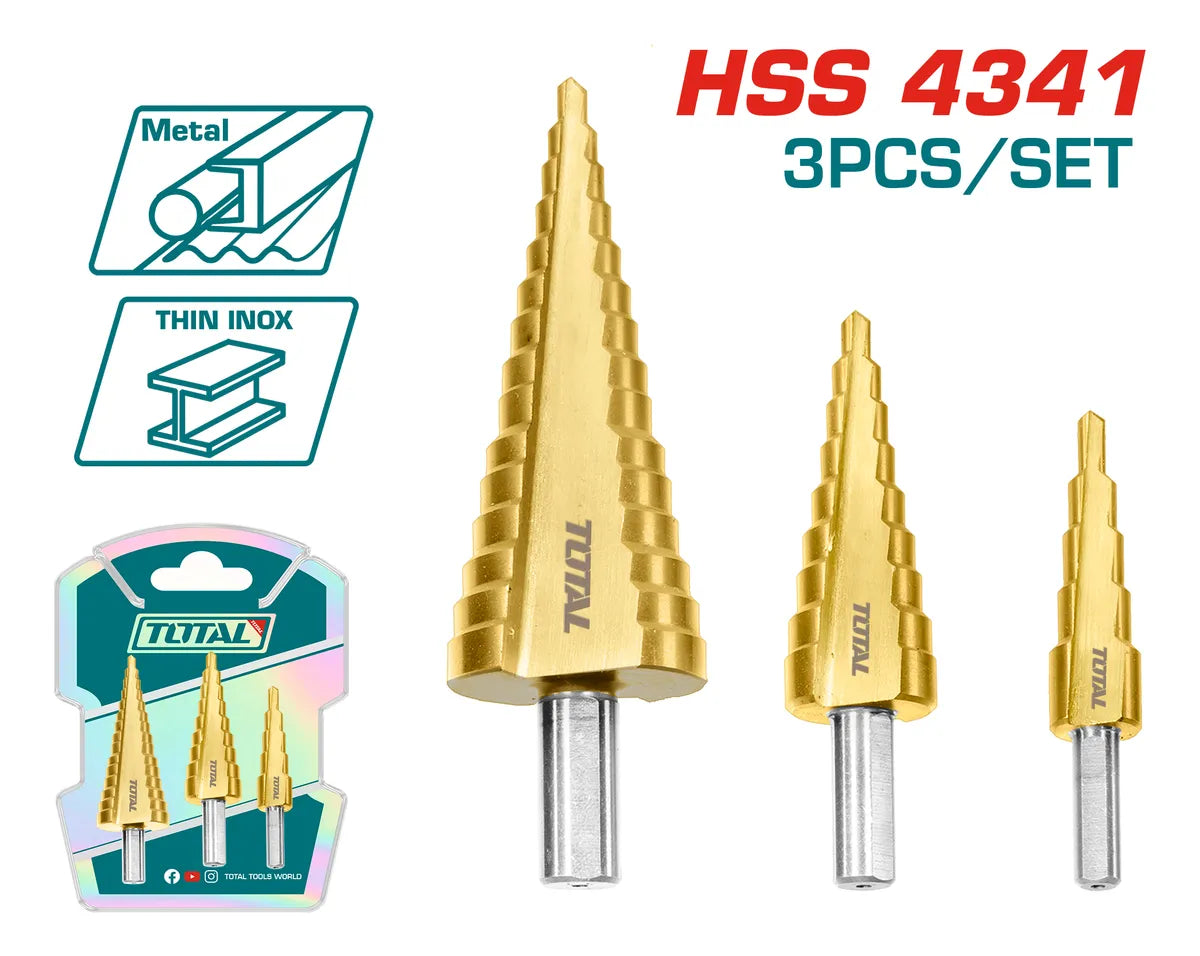 طقم بنط هرمي مدرجة 3 قطع توتال - TAC80401