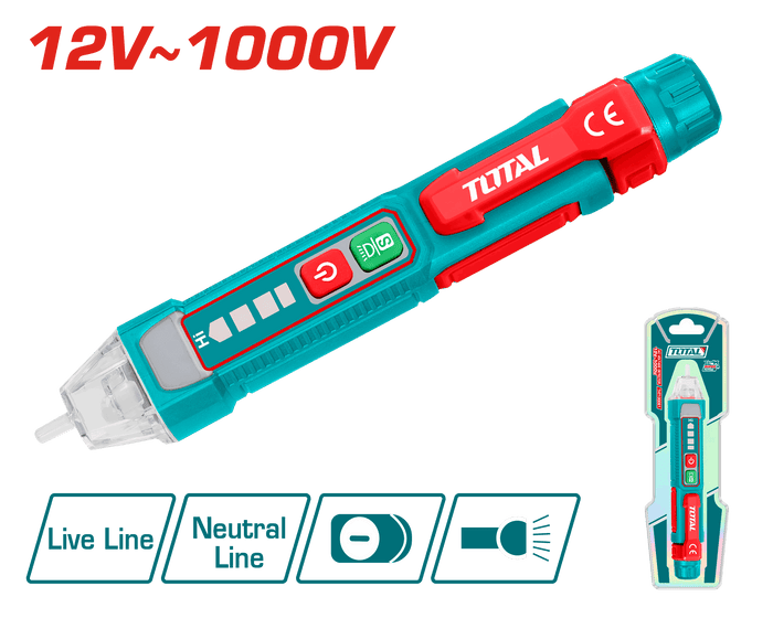 مفك تست كاشف تيار 12- 1000 فولت توتال - THT100091