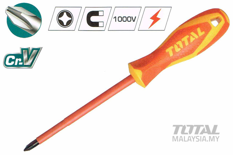 مفك صليبة 100×‏2 معزول توتال - THTISPH2100