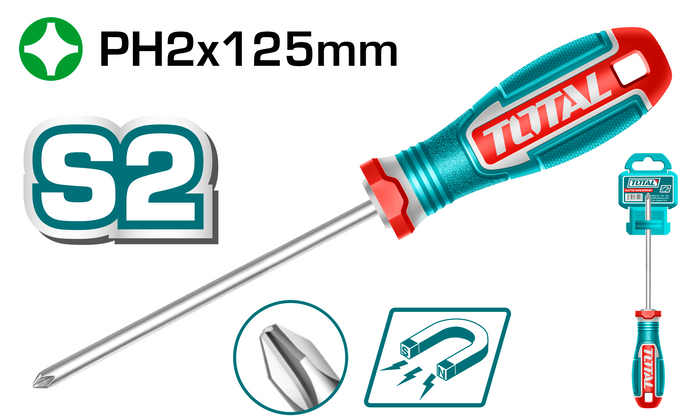 مفك صليبة PH‏2 طول 125 مم توتال - TSDPH2125