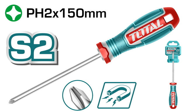 مفك صليبة PH‏2 طول 150 مم توتال - TSDPH2150