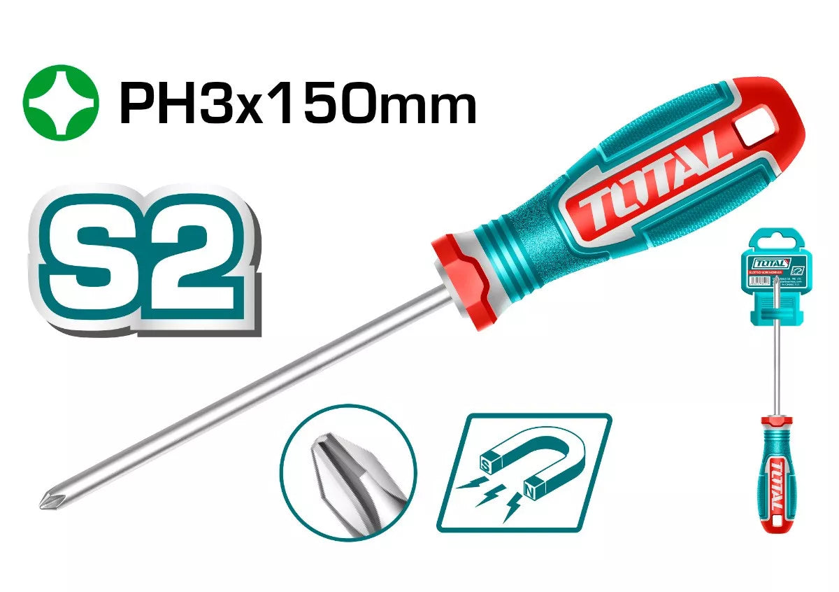 مفك صليبة PH3 طول 150 مم توتال - TSDPH3150