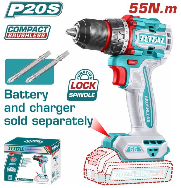 TDLI205581 شنيور توتال 20 فولت 55 نيوتن بدون بطارية و شاحن - TDLI205581 - Image 1