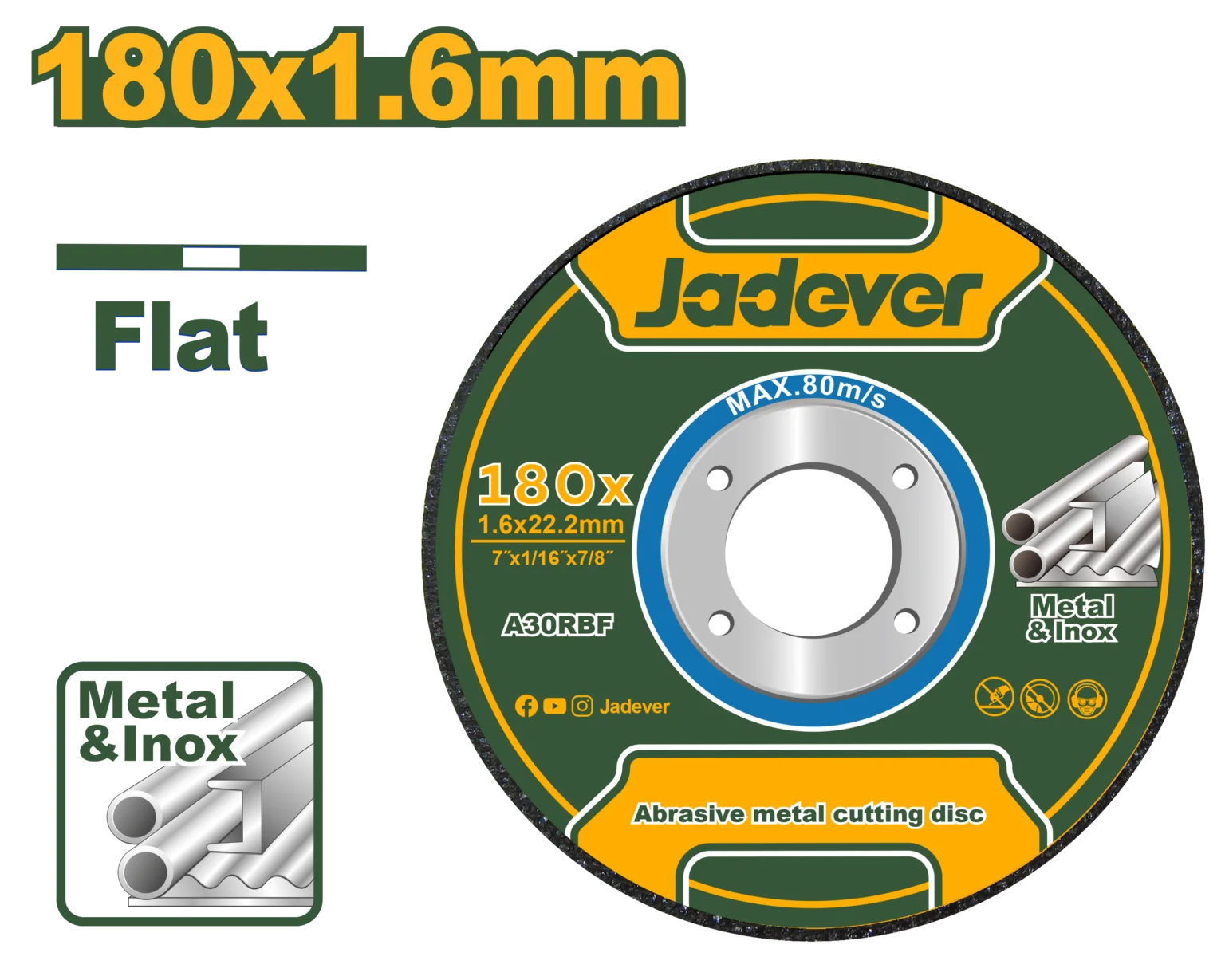 JDAC1371 حجر بسكوته فلات 7"*1.6 حديد - ستانلس - JDAC1371 - Image 1
