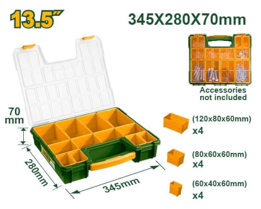JDTB1311 شنطة منظمة بلاستيك 13.5" 12 عين - JDTB1311 - Image 1
