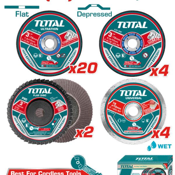 علبة حجر و أسطوانات 3 بوصة 30 قطعة - TAC97630