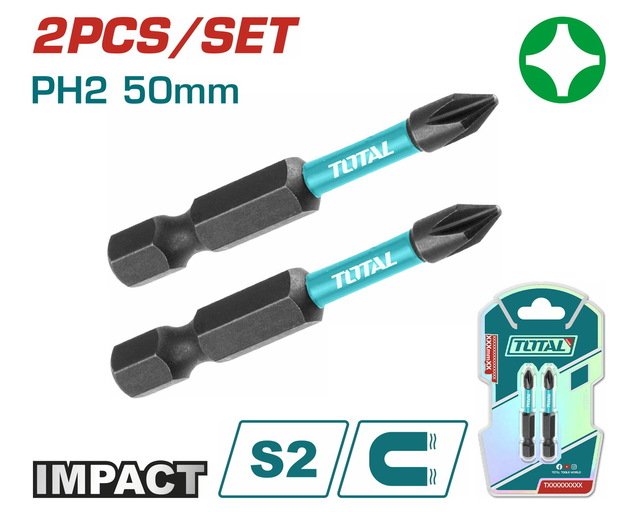 TACIM71PH250.jpg طقم سن مفك صليبة اتجاه واحد 2 قطعة - TACIM71PH250 - Image 1