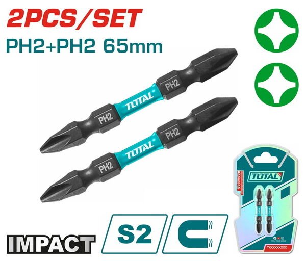 سن مفك صليبة 2 اتجاه 2 قطعة - TACIM72PH265