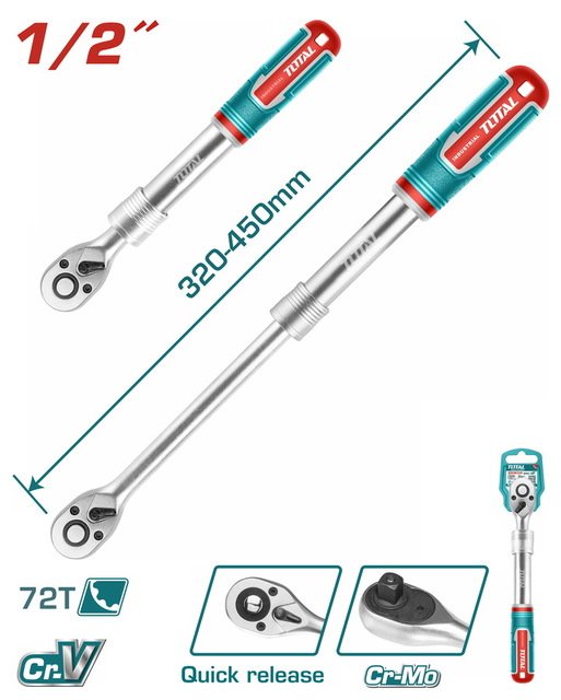 THT106128L.jpg يد سيستيم نص بوصة 72 سن تلسكوبي - THT106128L - Image 1
