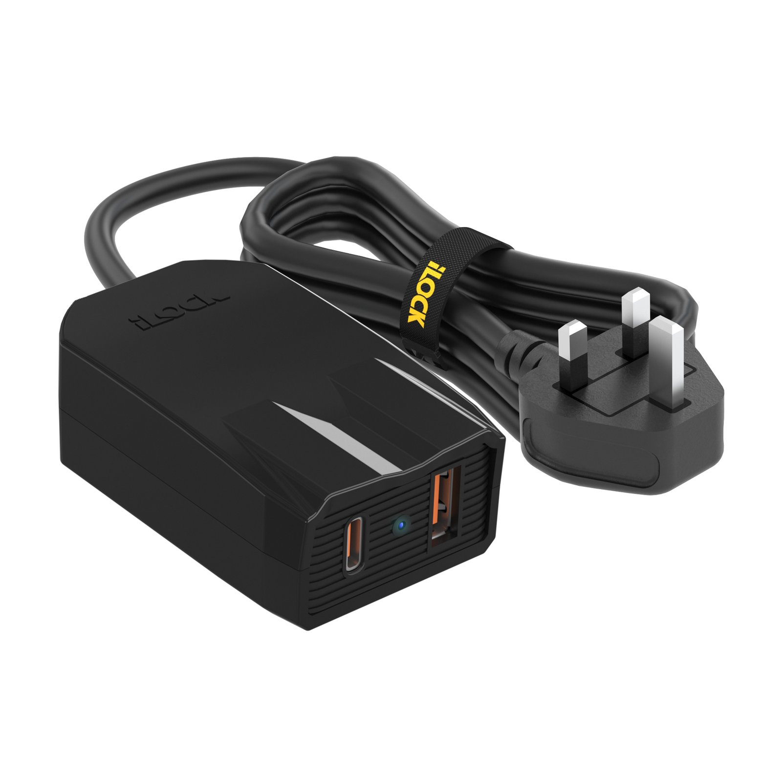 7-Copy-7.jpg سلك 1.5 متر - ﻓﻳﺷﺔ خليجي Fast C+A ميني شاحن اي لوك أسود - Image 1