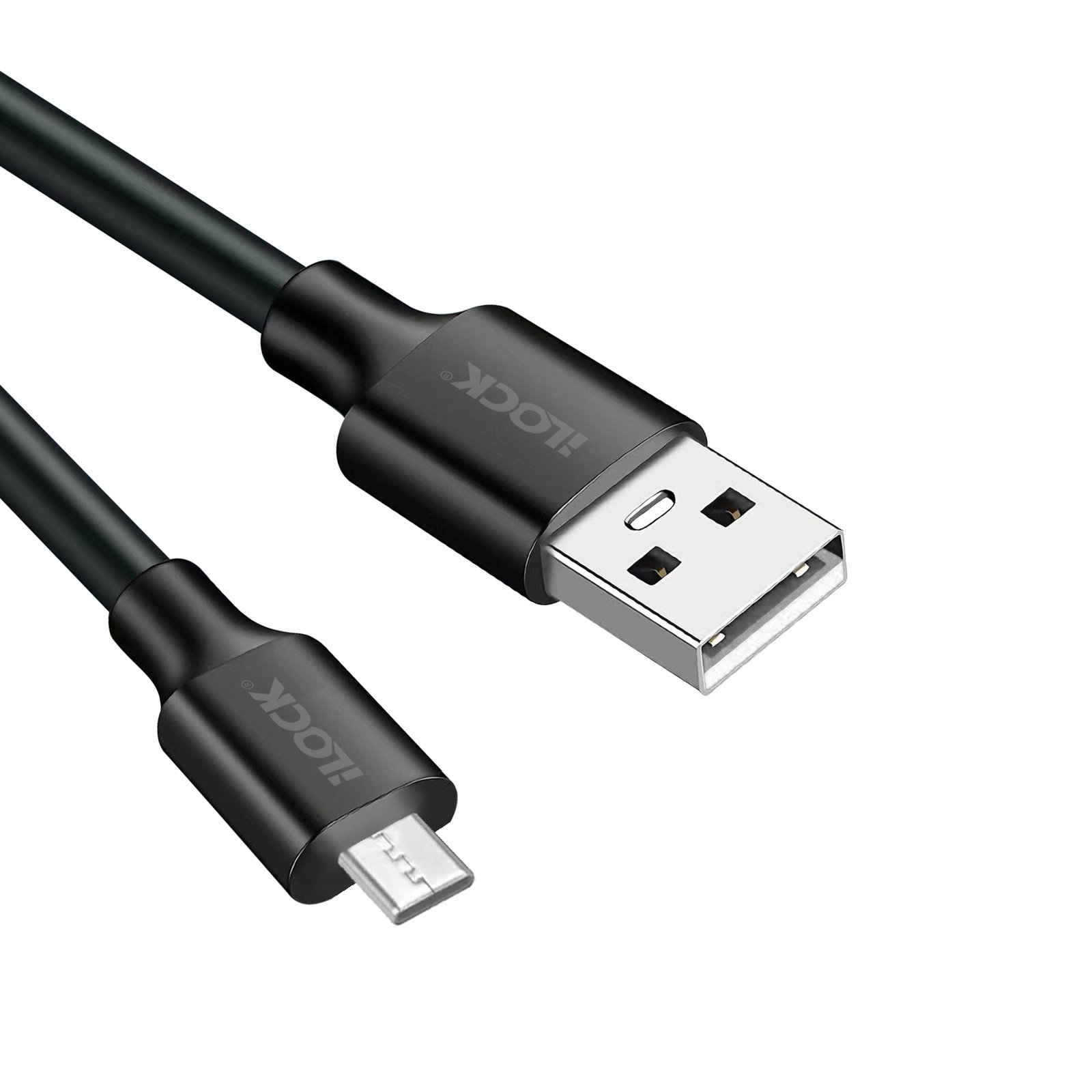 Black-3-4.jpg USB كابل شاحن مايكرو اي لوك أسود - Image 1