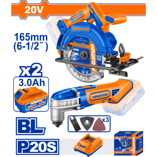 طقم كومبو 20 فولت عفريت و صينية مع 2 بطارية - WOS240981 وادفو