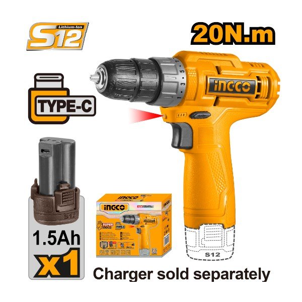 شنيور 12 فولت 1 بطارية انكو - CDLI12428