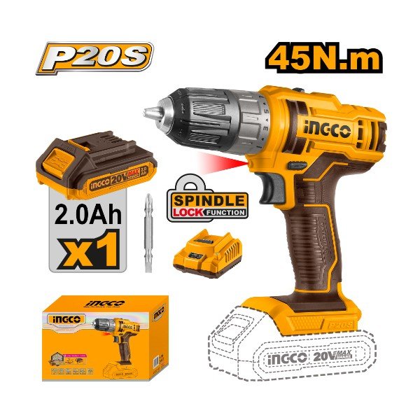 شنيور 20 فولت 1بطارية انكو - CDLI200518