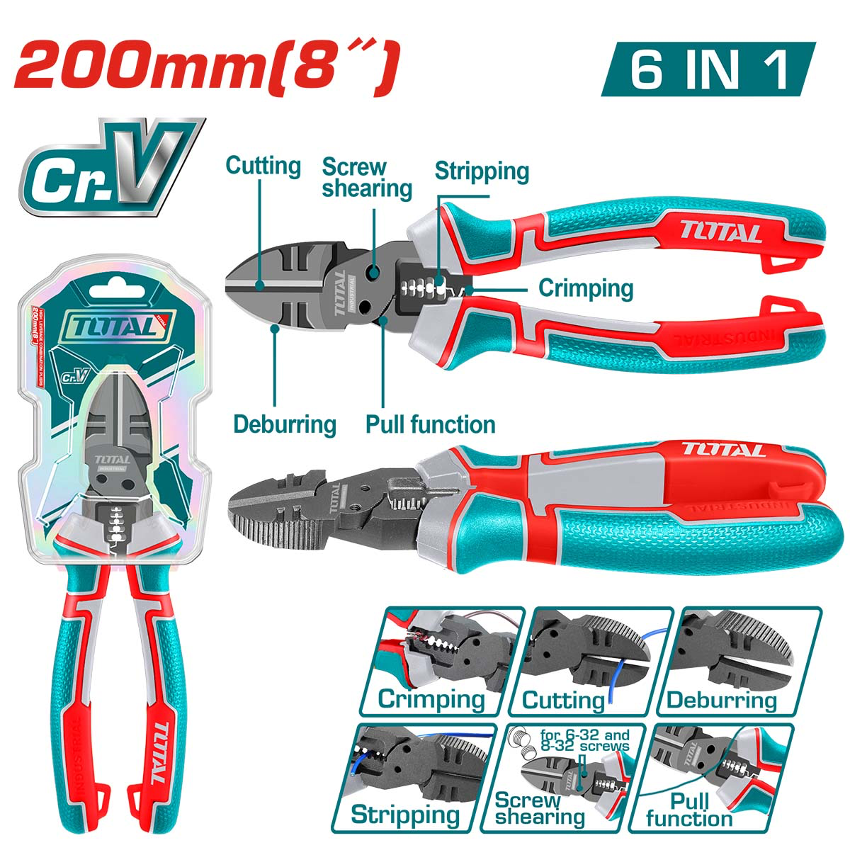 IMG_8722.png قصافة 8 بوصة متعددة 6 في 1 - THTMF386 توتال تولز - Image 1