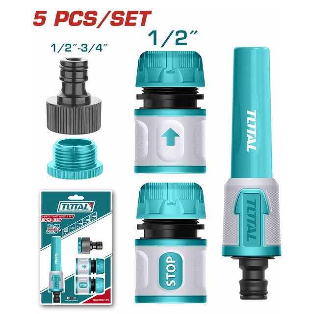 THHCS05122.jpg طقم وصلات سريعة بلاستيك 5 قطع - THHCS05122 توتال تولز - Image 1