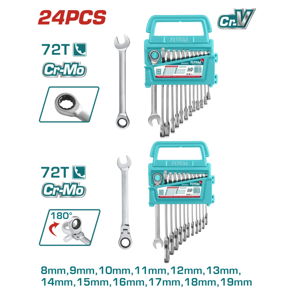 THT103RK246-1100x1100h.png-1024x1024-1.webp طقم مفتاح ناحية و ناحية بلدي وسيستيم 12 قطعة 8 – 19 مم توتال - THT103RK246 - Image 1