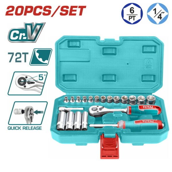 طقم لقم سيستيم ¼ بوصة 20 قطعة - THT141201 توتال تولز