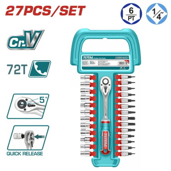 طقم لقم سيستيم ¼ بوصة 27 قطعة - THT141271 توتال تولز