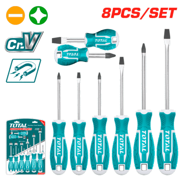 طقم مفك 8 قطع يد كاوتش - THT250608 توتال تولز