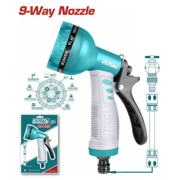 رشاش مياه بلاستيك 9 مخرج - THWS010901 توتال تولز