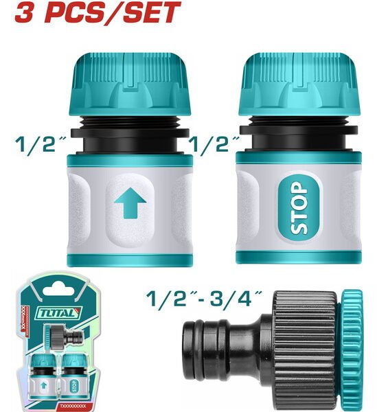 طقم وصلات سريعة بلاستيك 3 قطع - THWS030301 توتال تولز