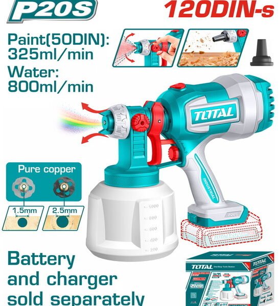 مسدس رش دوكو 20 فولت بدون بطارية و شاحن توتال - TSGLI2004