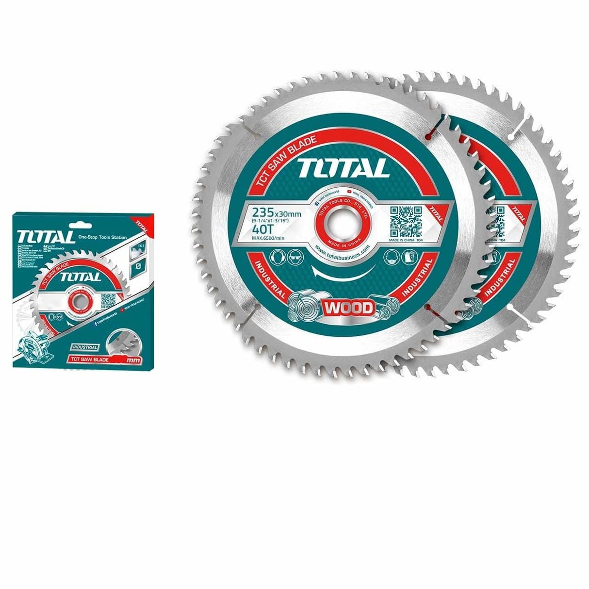 total-total-tct-saw-blade-235mm-9-1-4-tac2316252-grinding-cutting-wheels-30730103554182.jpg طقم 2 صينية خشابي 9.25 بوصة 40 سن - TAC2316252 توتال تولز - Image 1