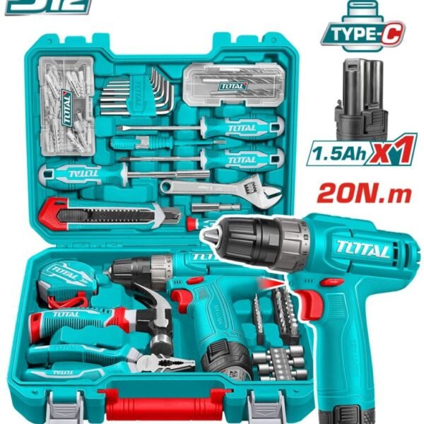 شنطة عدة 148 قطعة مع شنيور 12 فولت توتال - THKTHP41487