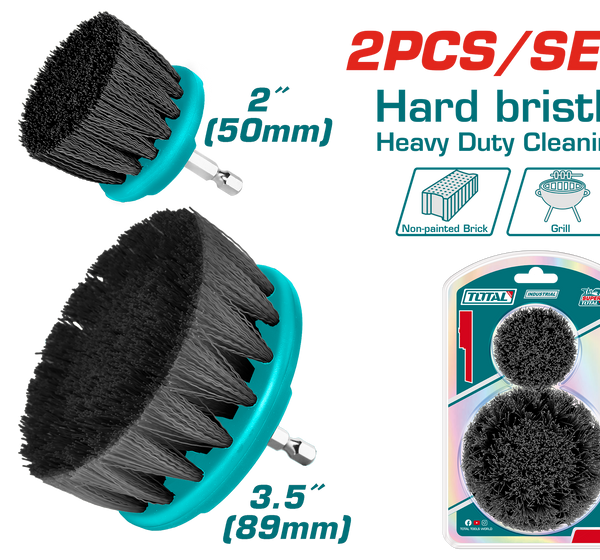 طقم فرش تنظيف مستديرة صلبة 2 قطعة توتال - TACH1235